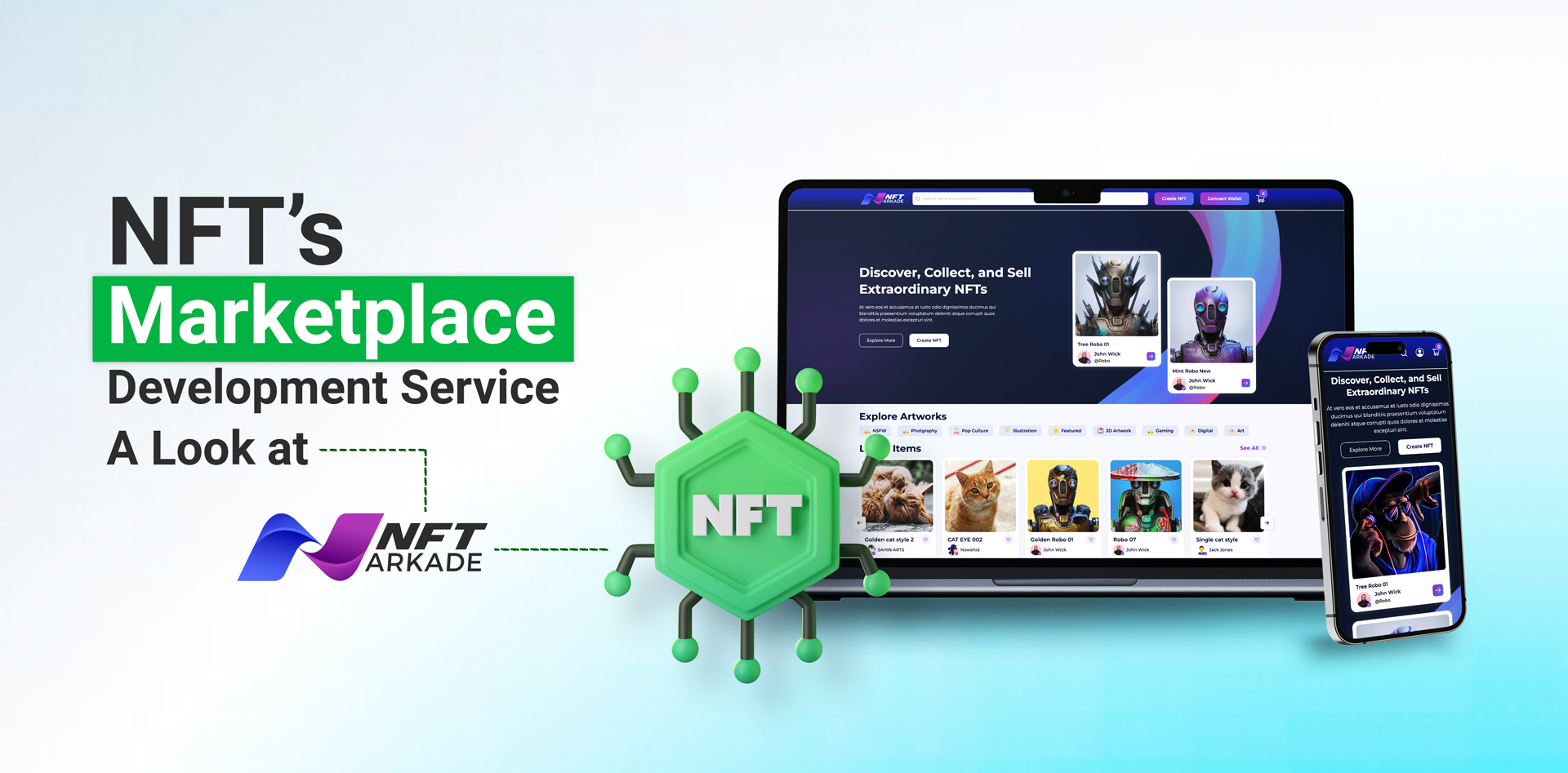 NFT Marketplace Development Service: A Look at NFT Arkade