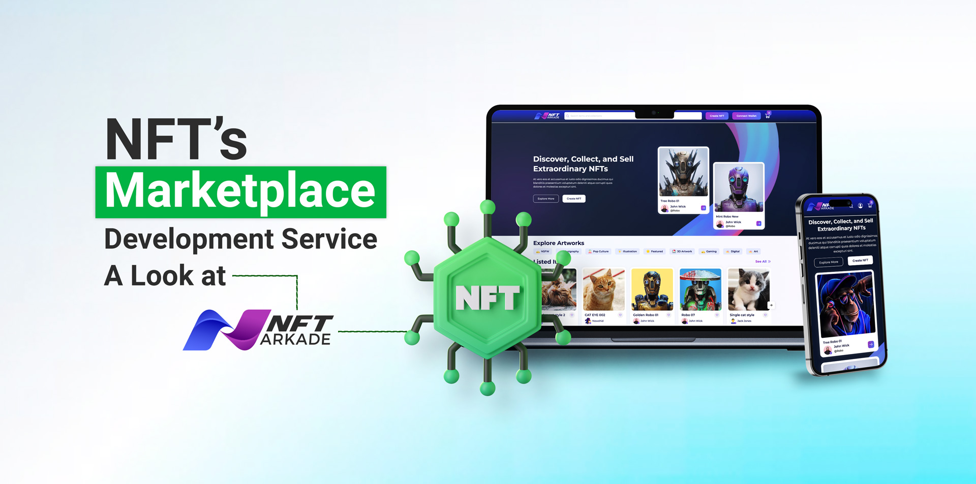 NFT Marketplace Development Service: A Look at NFT Arkade