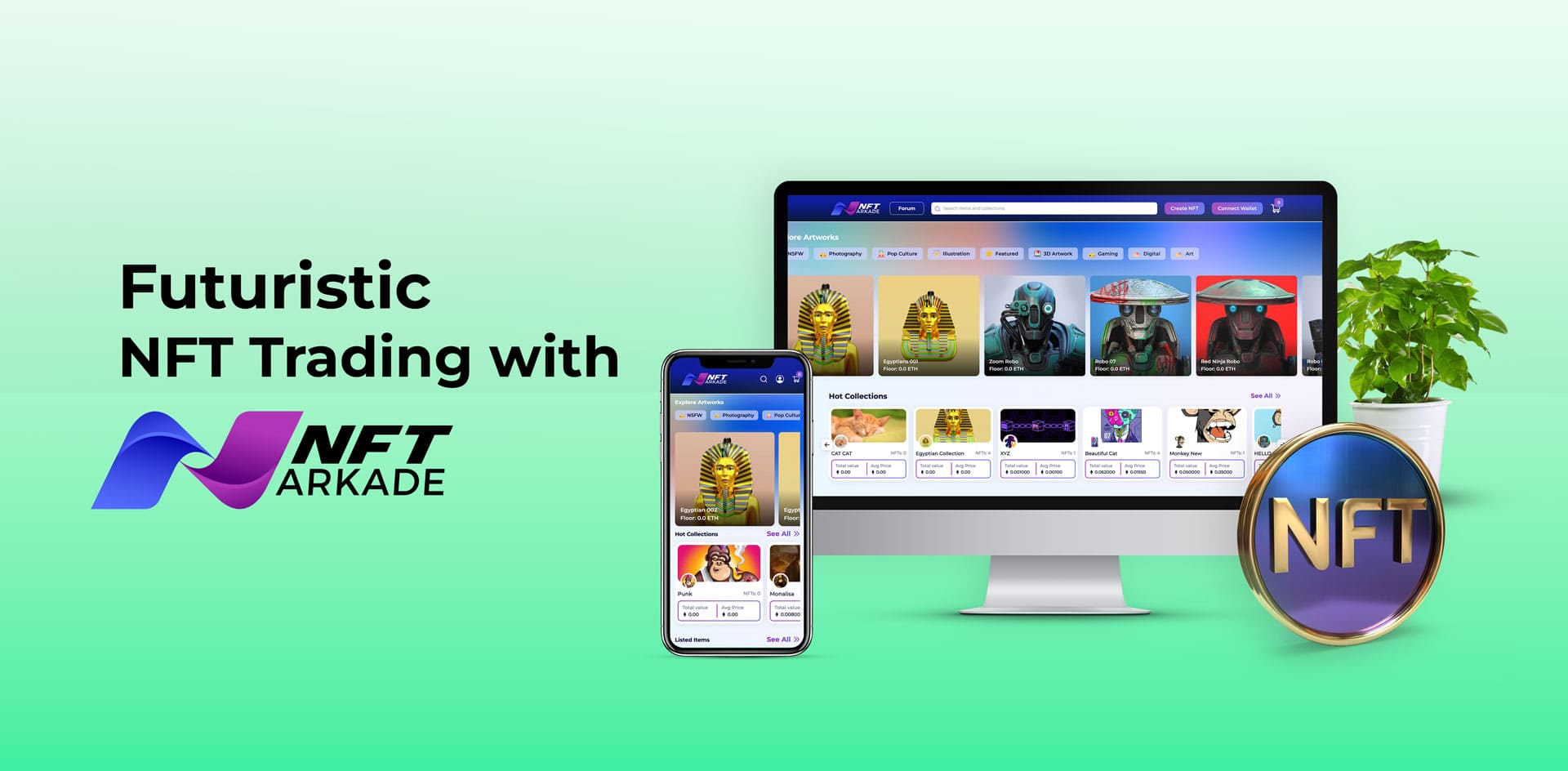 Futuristic NFT Trading Platform for Creators & Collectors